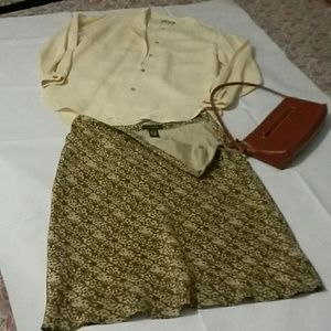 Ann Taylor Blouse and Banana Republic Skirt. Silk
